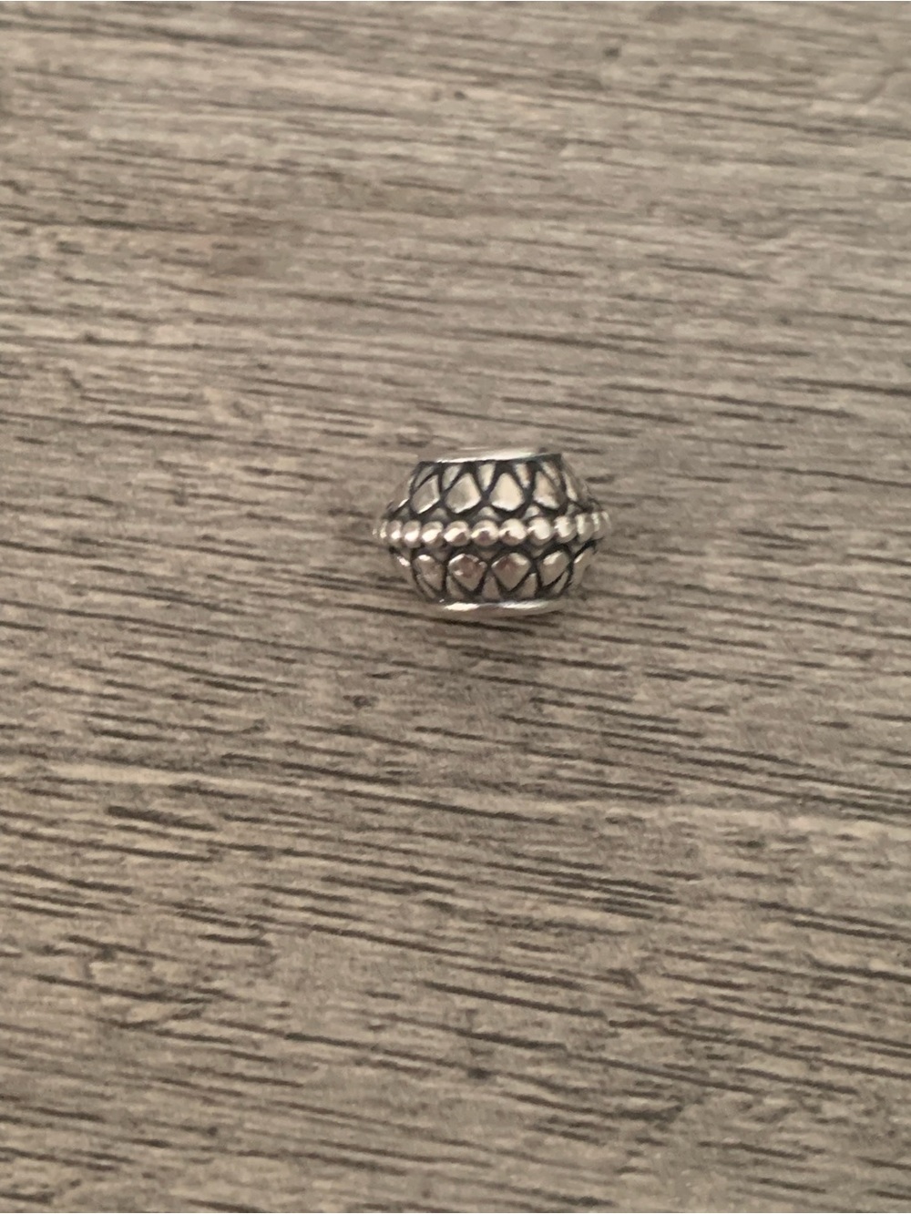 Pandora bracelet charm Silver Lattice & Beaded Spacer Charm